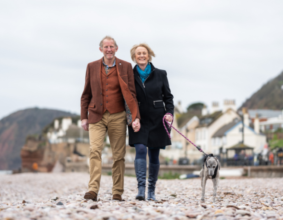 walking on Sidmouth beach - Bedford Hotel