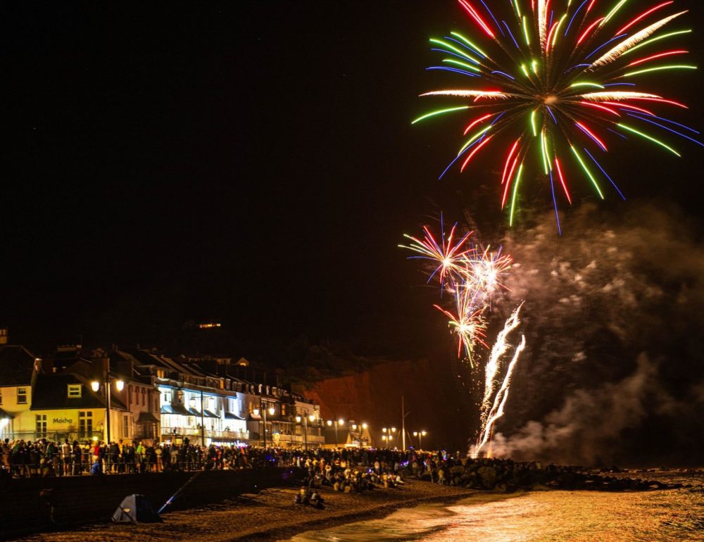 Fireworks on Sidmouth Seafront